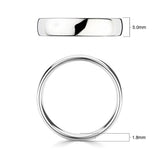 Platinum wedding ring luxury court style 5.0mm, UK version