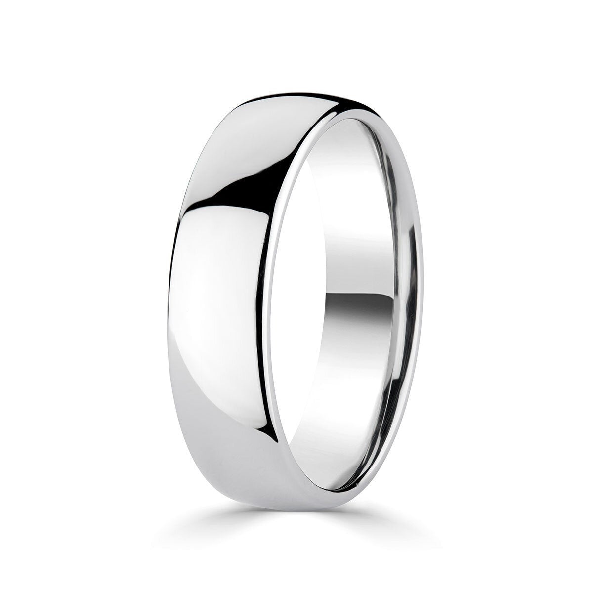 18ct white gold wedding ring luxury court 6.0mm - British product