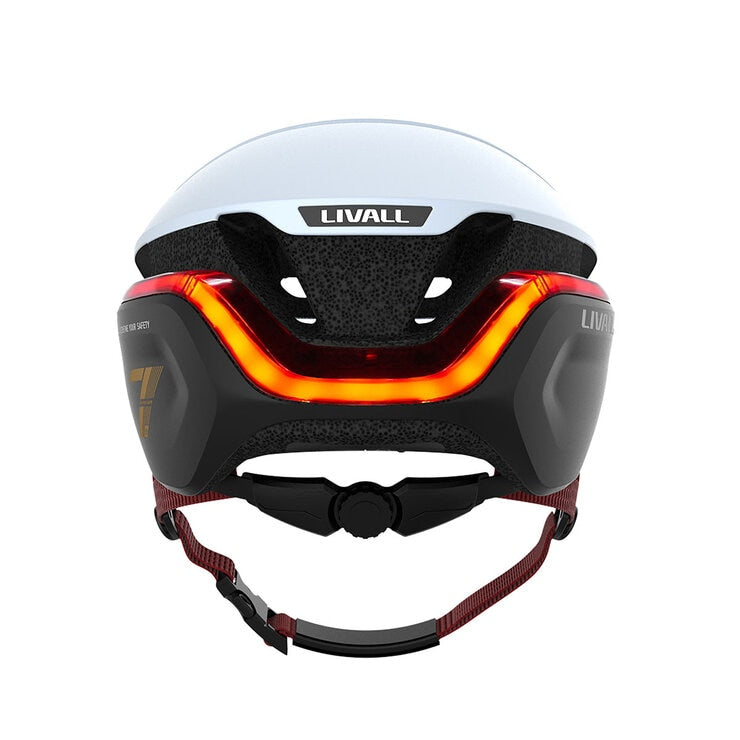 Livall EVO21 smart bike helmet in Snow White colour (British brand)