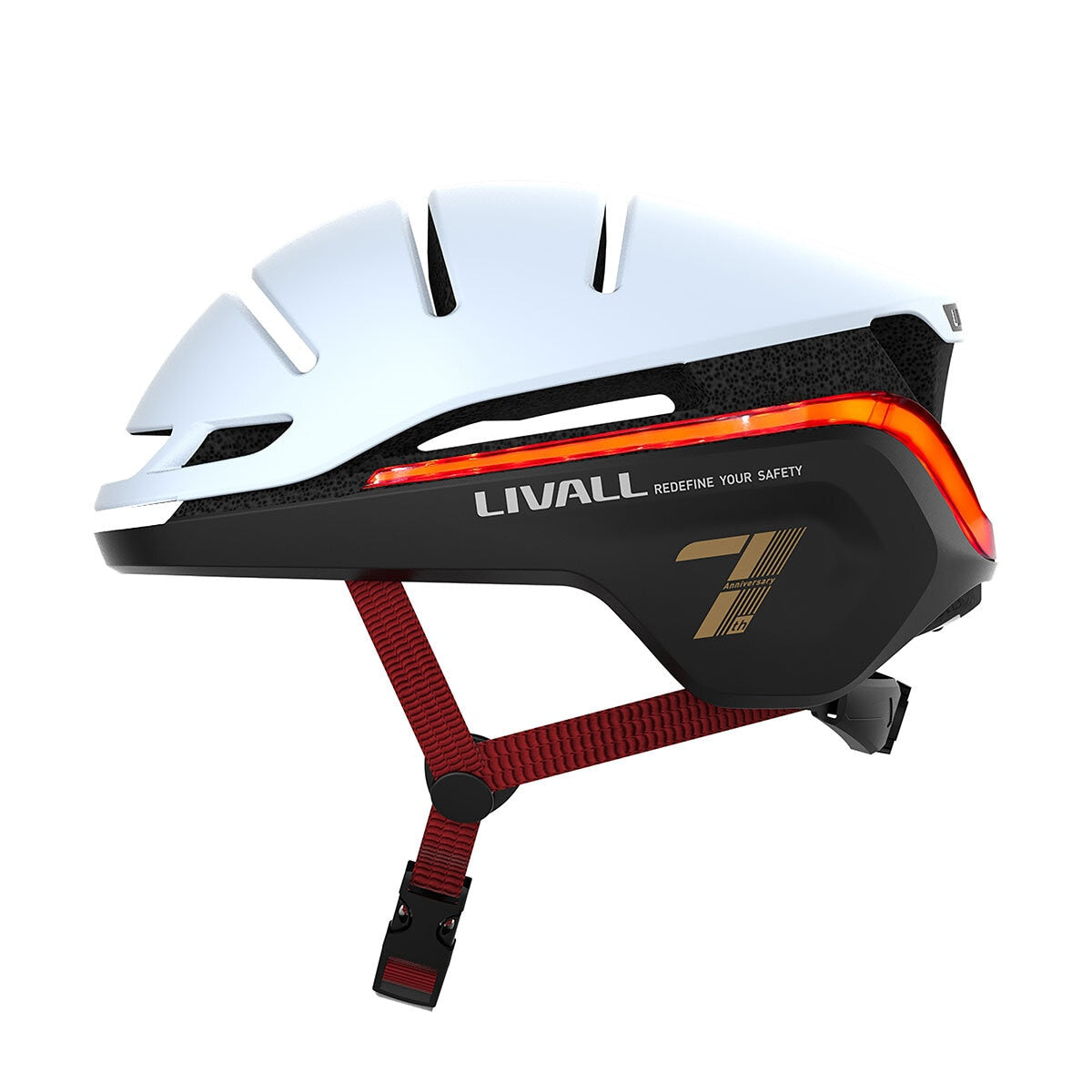 Livall EVO21 smart bike helmet in Snow White colour (British brand)