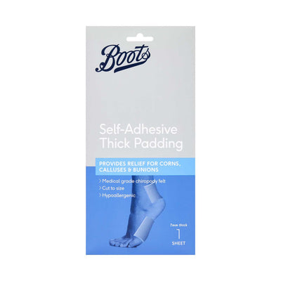 Boots Boots Self Adhesive Thick Padding Chiropody Felt - 1 Sheet- Buy online at McGrocer