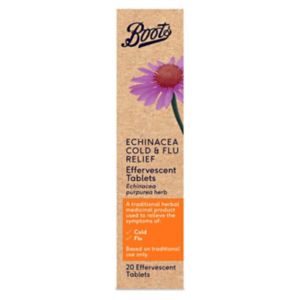 Comprimés effervescents Boots Echinacea pour le soulagement du rhume et de la grippe 20