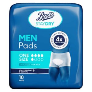 Boots Staydry Men Extra Pads Incontinence 10 Pack