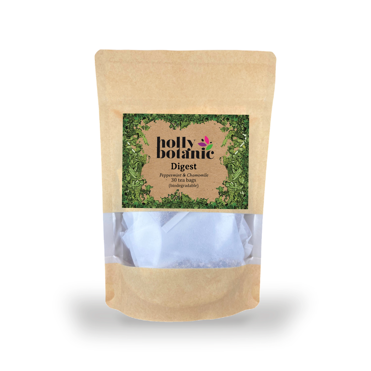 Holly Botanic digestive tisane peppermint chamomile 30 tea bags - British product