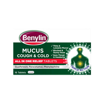 Benylin Toux Grasse & Rhume Comprimés 16 comprimés