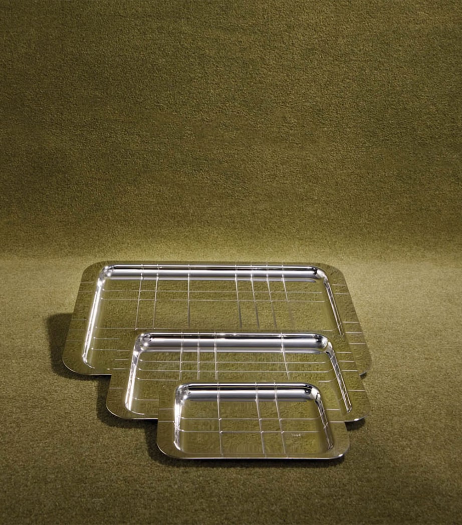 Christofle silver-plated Graphik tray 15cm x 10cm - British product