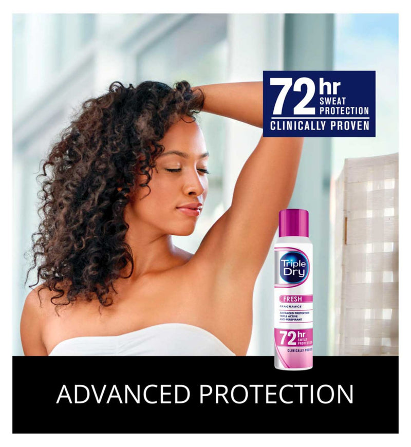 بخاخ مزيل العرق Triple Dry برائحة منعشة 150 مل (علامة تجارية بريطانية)