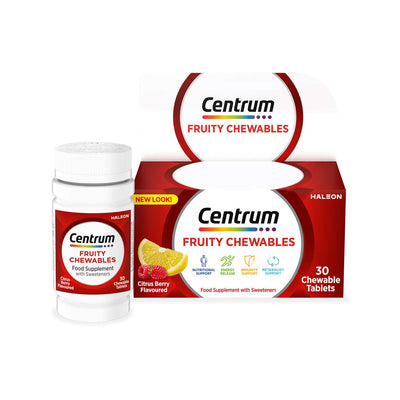 Boots Centrum Fruity Chewables Daglig Multivitamin 30 Tabletter - Kjøp online hos McGrocer