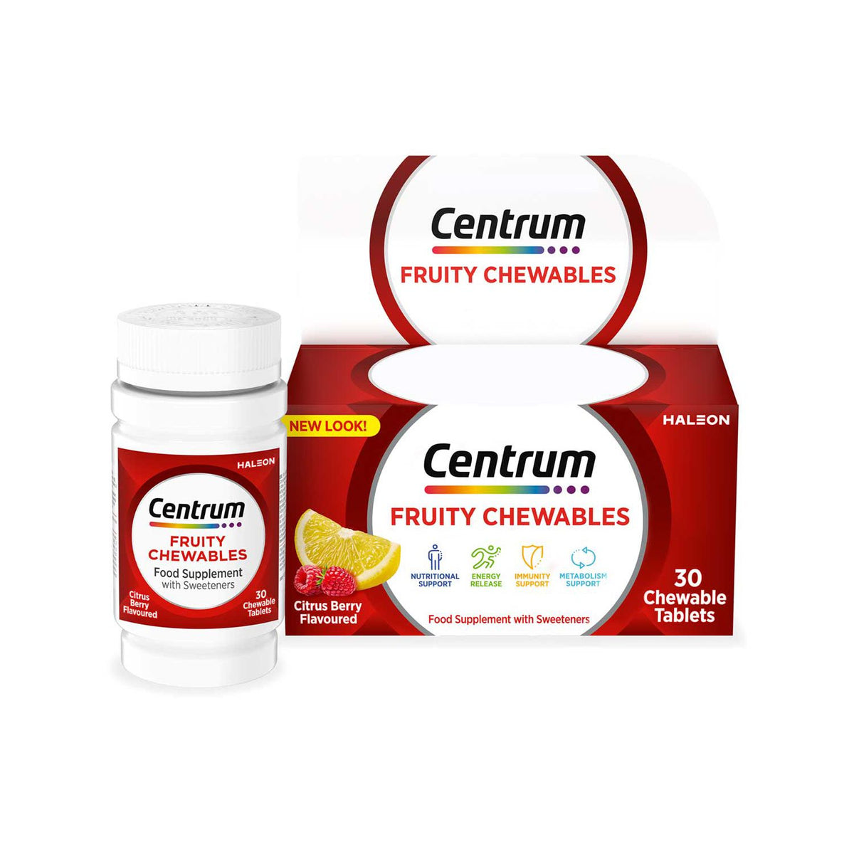Centrum Fruity Chewables multivitamin tablets 30 pack - British product