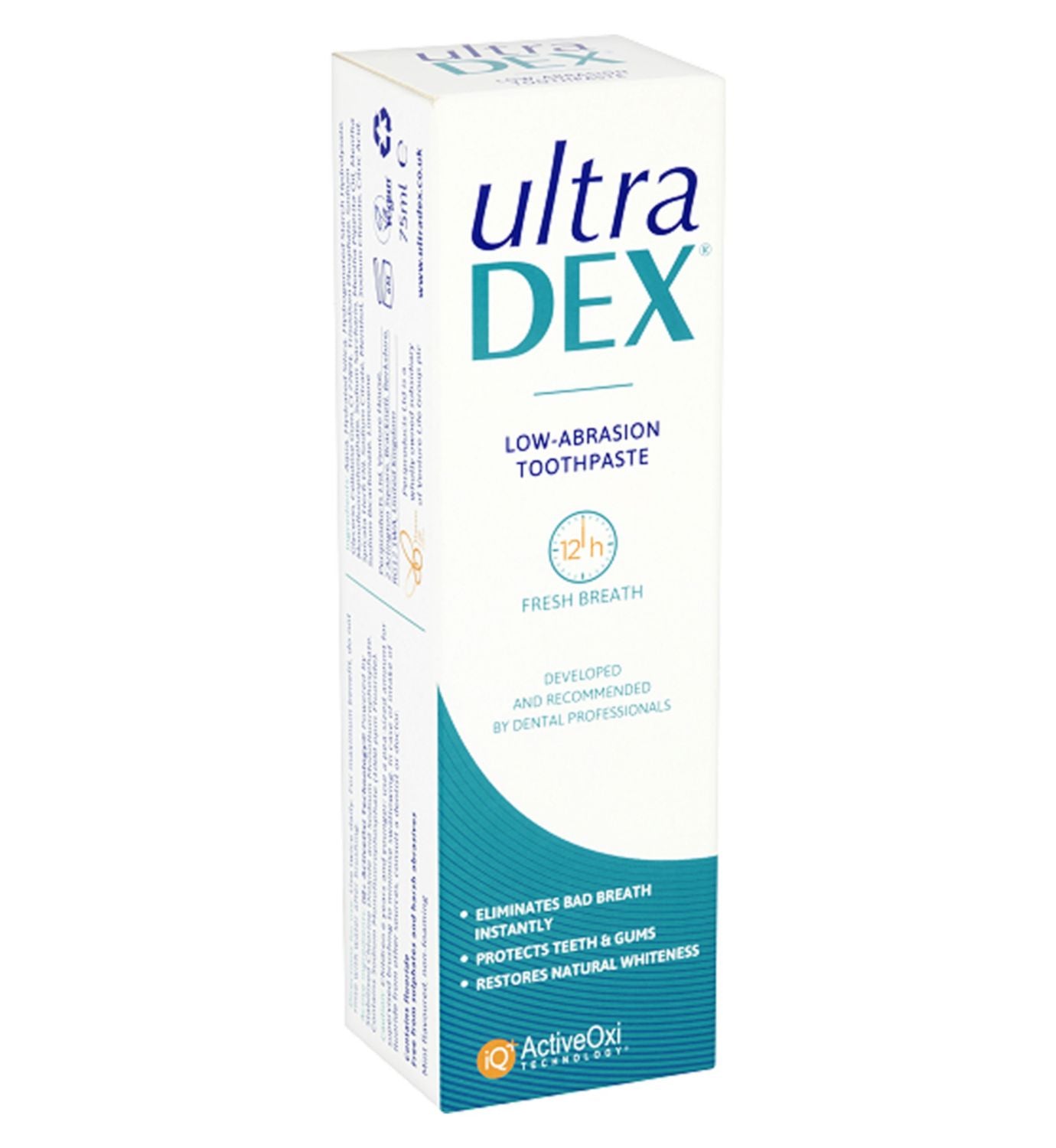 UltraDEX low-abrasion toothpaste 75ml, UK version