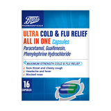 Boots Max Strength Cold & Flu Capsules 16 count - British product