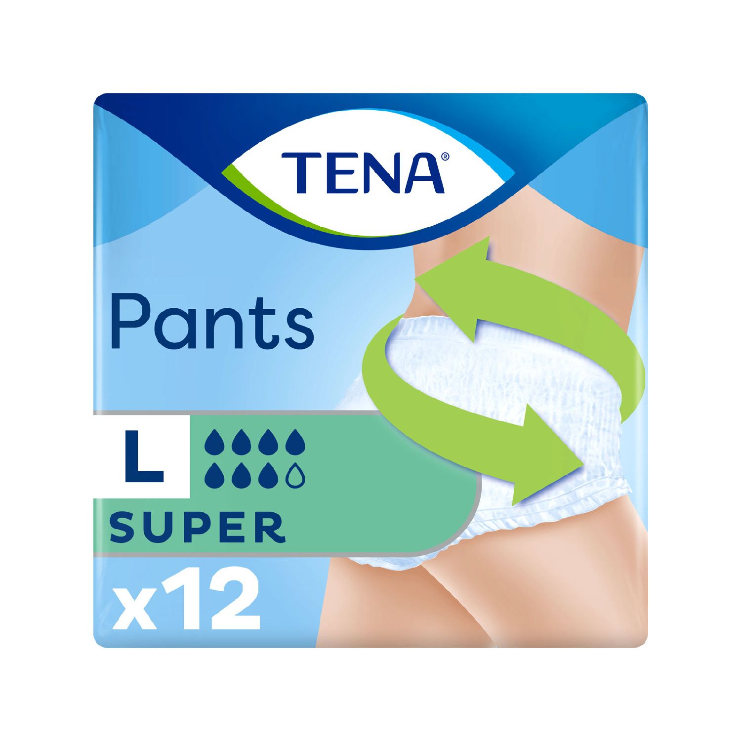 سراويل TENA سلس البول سوبر كبير 12 عبوة (علامة تجارية بريطانية)