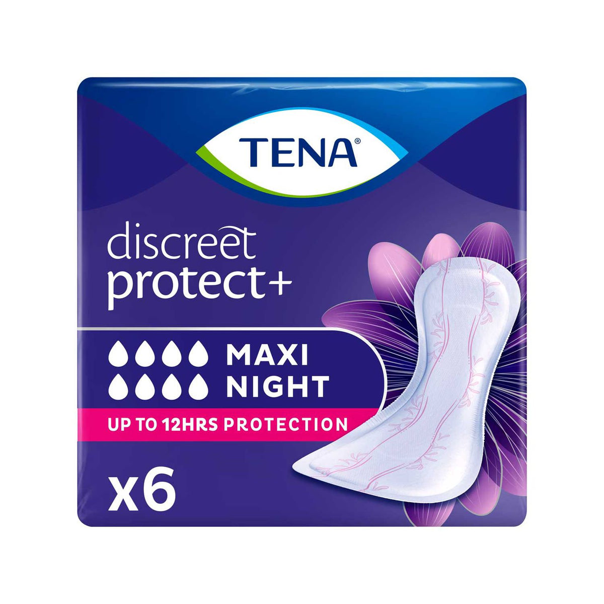 TENA Lady Maxi Night incontinence pads 6 pack, UK version