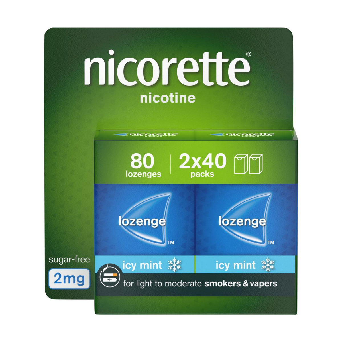 Nicorette Cools 2mg lozenges 80 pack smoking cessation, UK version