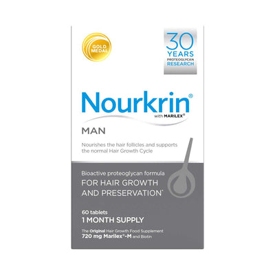 Boots Nourkrin MAN Hair Preservation Supplement 60 Tablets- Buy online at McGrocer
