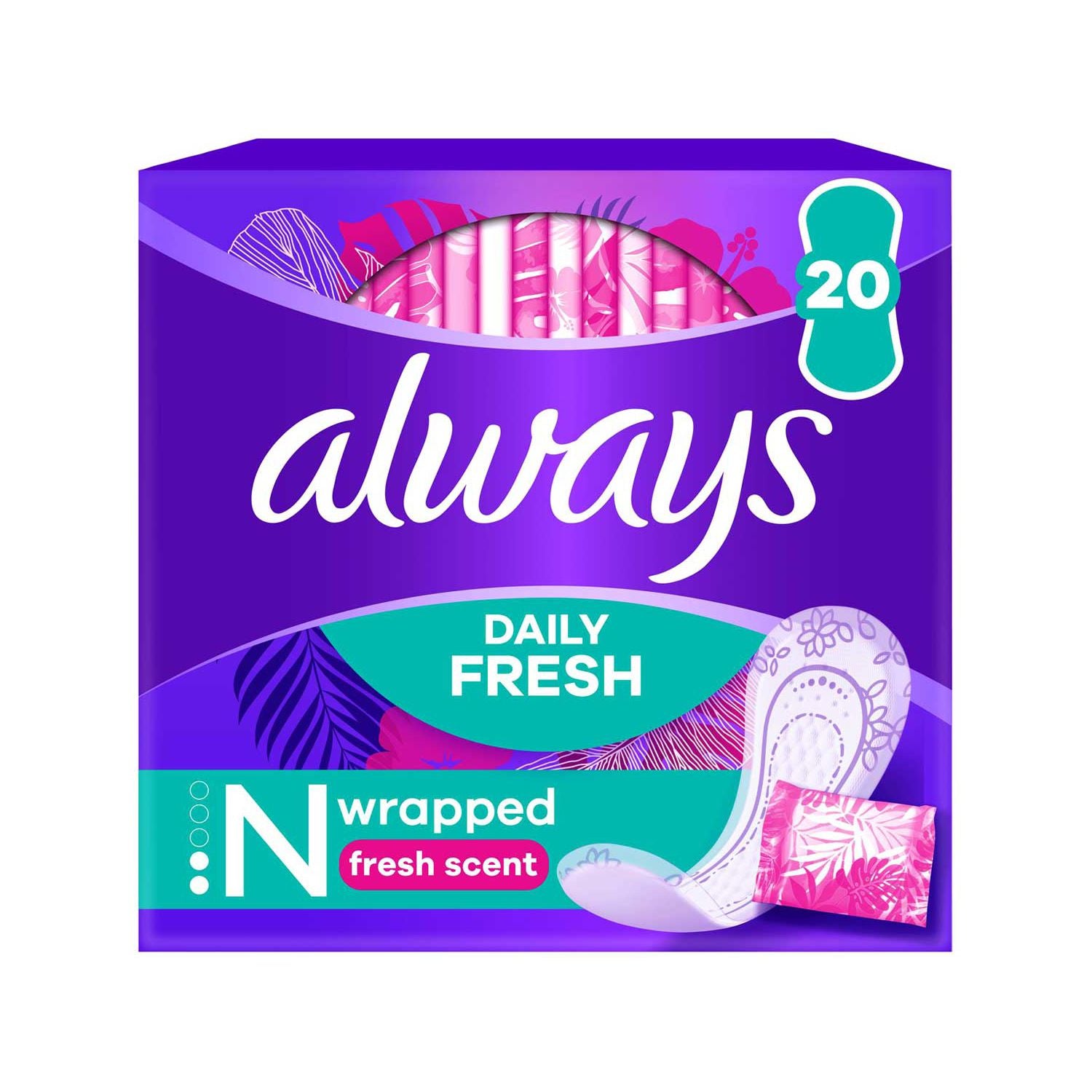 فوط صحية Always Dailies عادية منعشة × 20 - منتج بريطاني