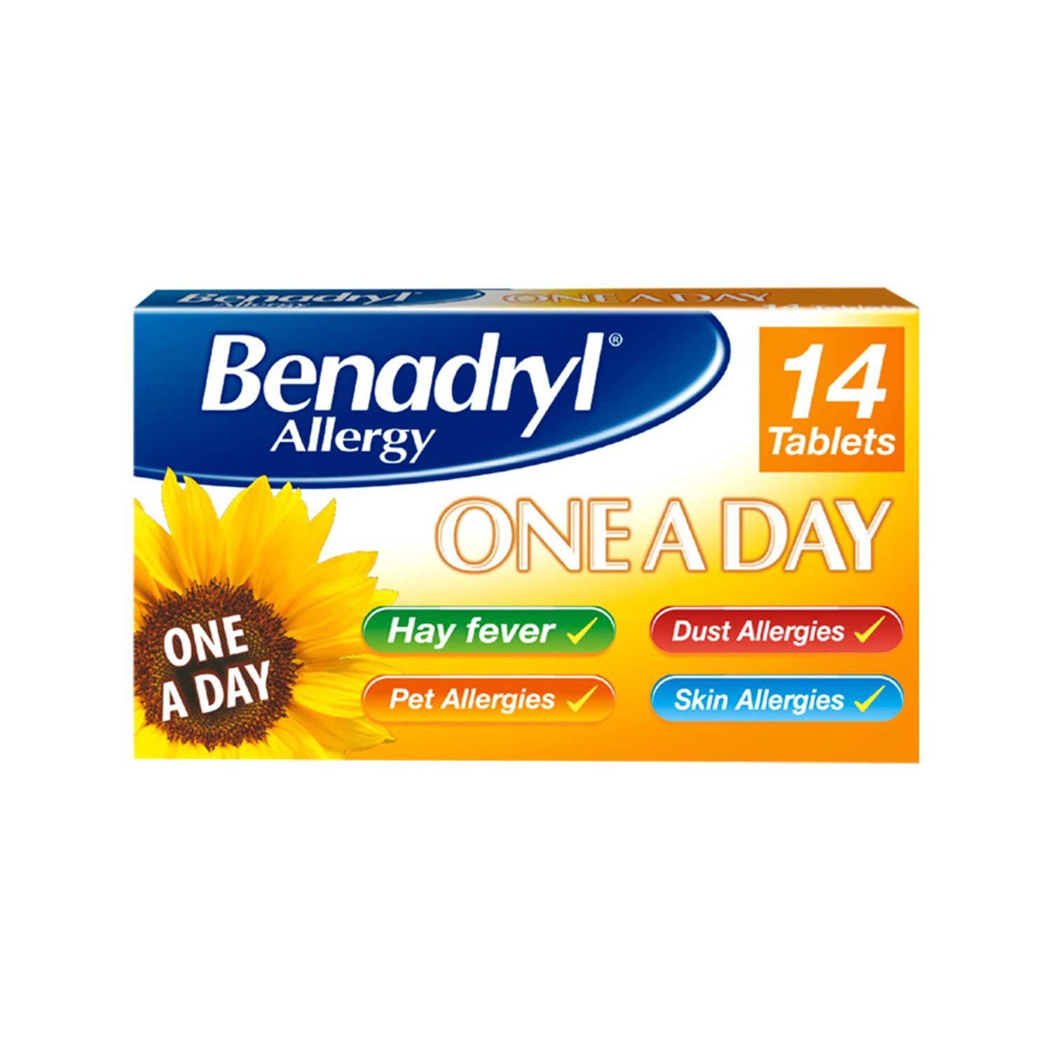 Benadryl One a Day Relief allergy tablets 14 UK version