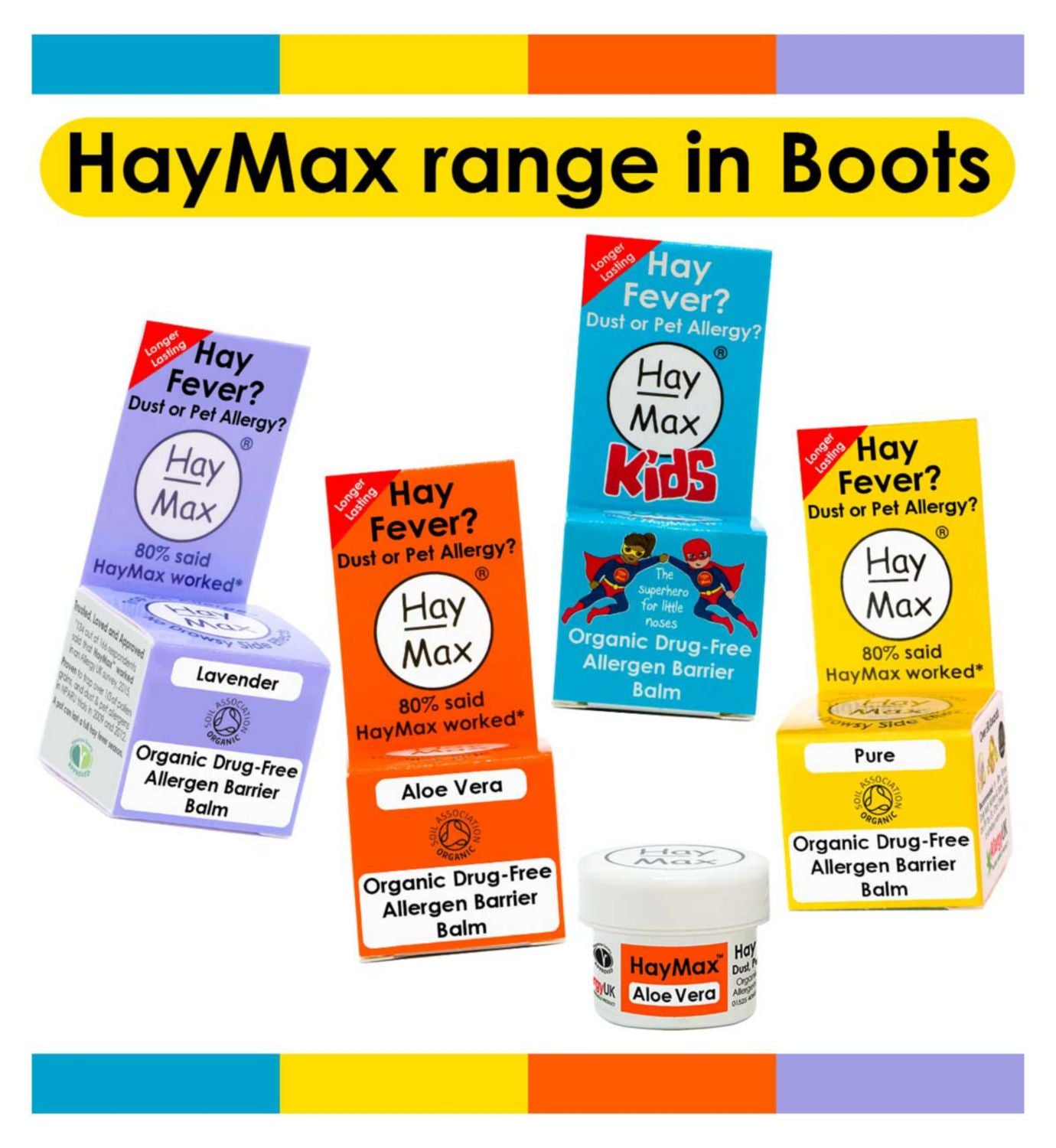 HayMax Aloe Vera organic barrier balm 5ml, imported from the UK