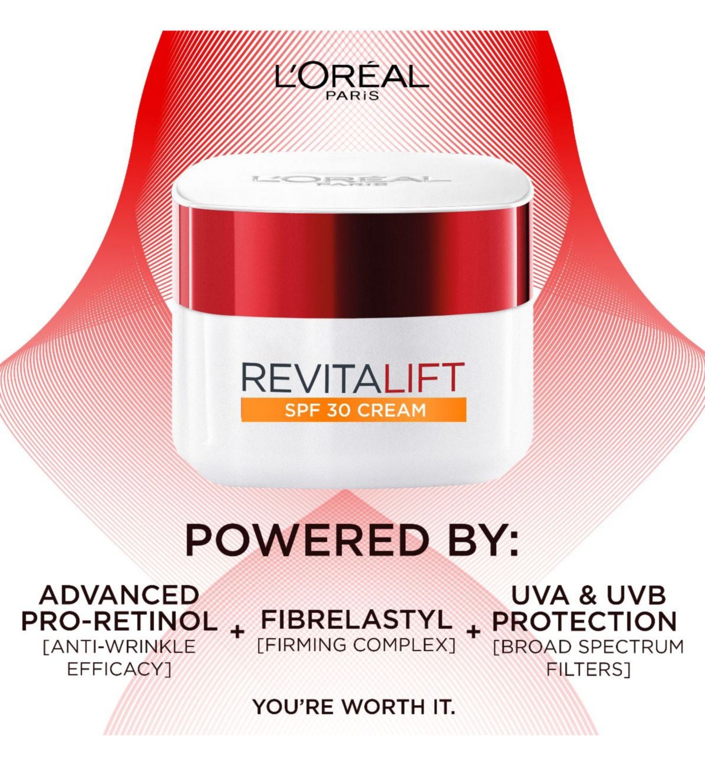 كريم النهار المرطب L'Oréal Paris Revitalift بعامل حماية 30 بسعة 50 مل (علامة تجارية بريطانية)