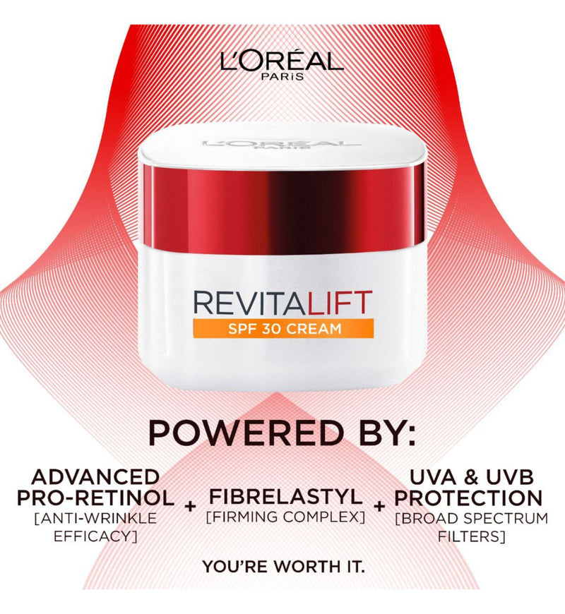 كريم النهار المرطب L'Oréal Paris Revitalift بعامل حماية 30 بسعة 50 مل (علامة تجارية بريطانية)