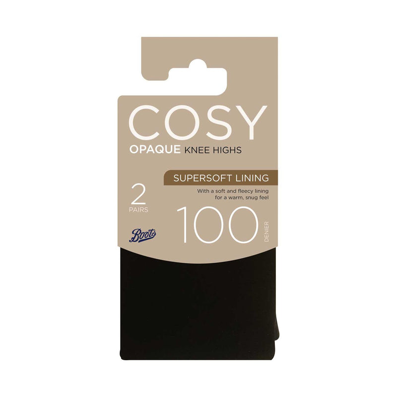 Boots cosy knee highs with fleecy lining 2 Pair Pack - British product
