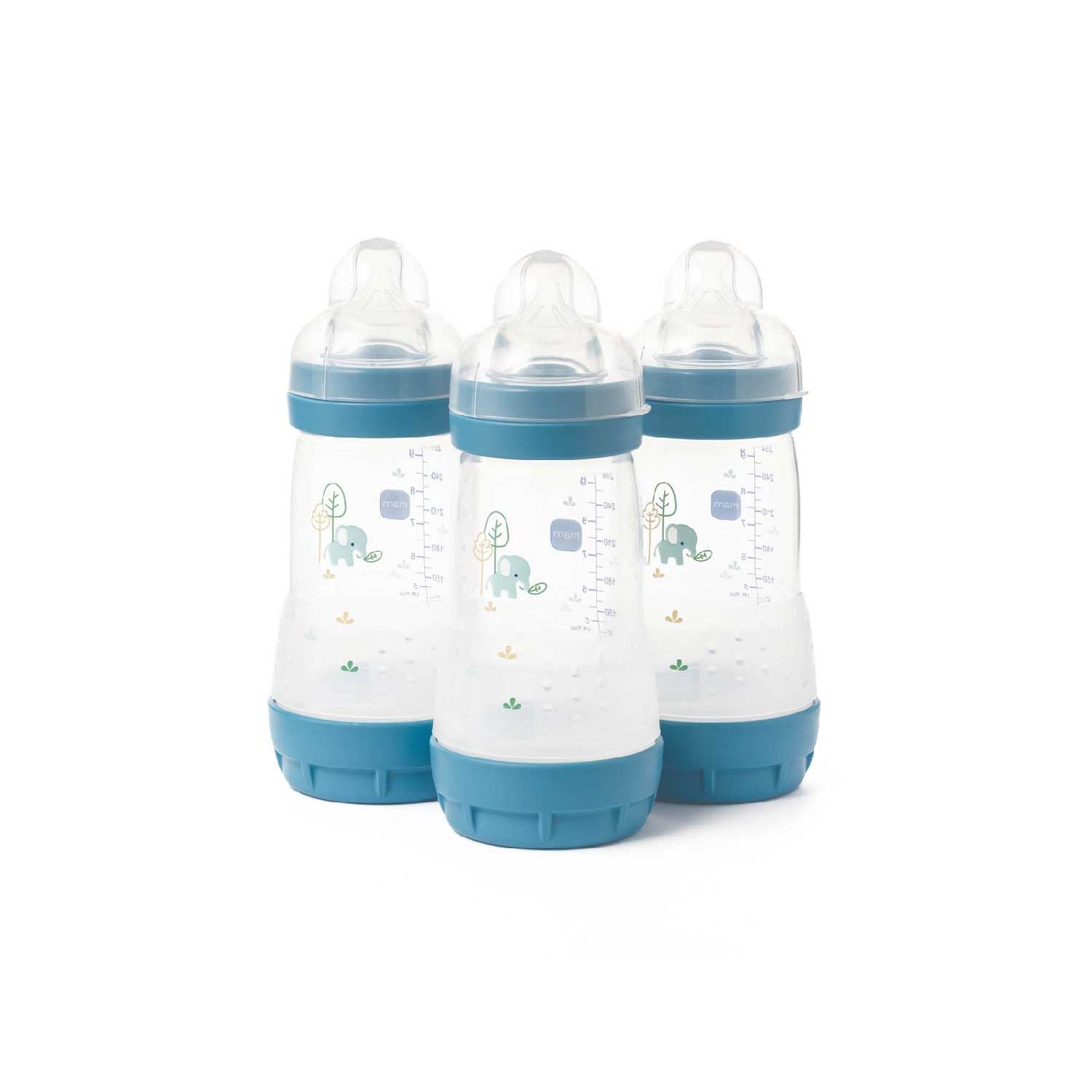 MAM Easy Start Anti-Colic Bottle 260ml 3 Pack Blue, imported from the UK
