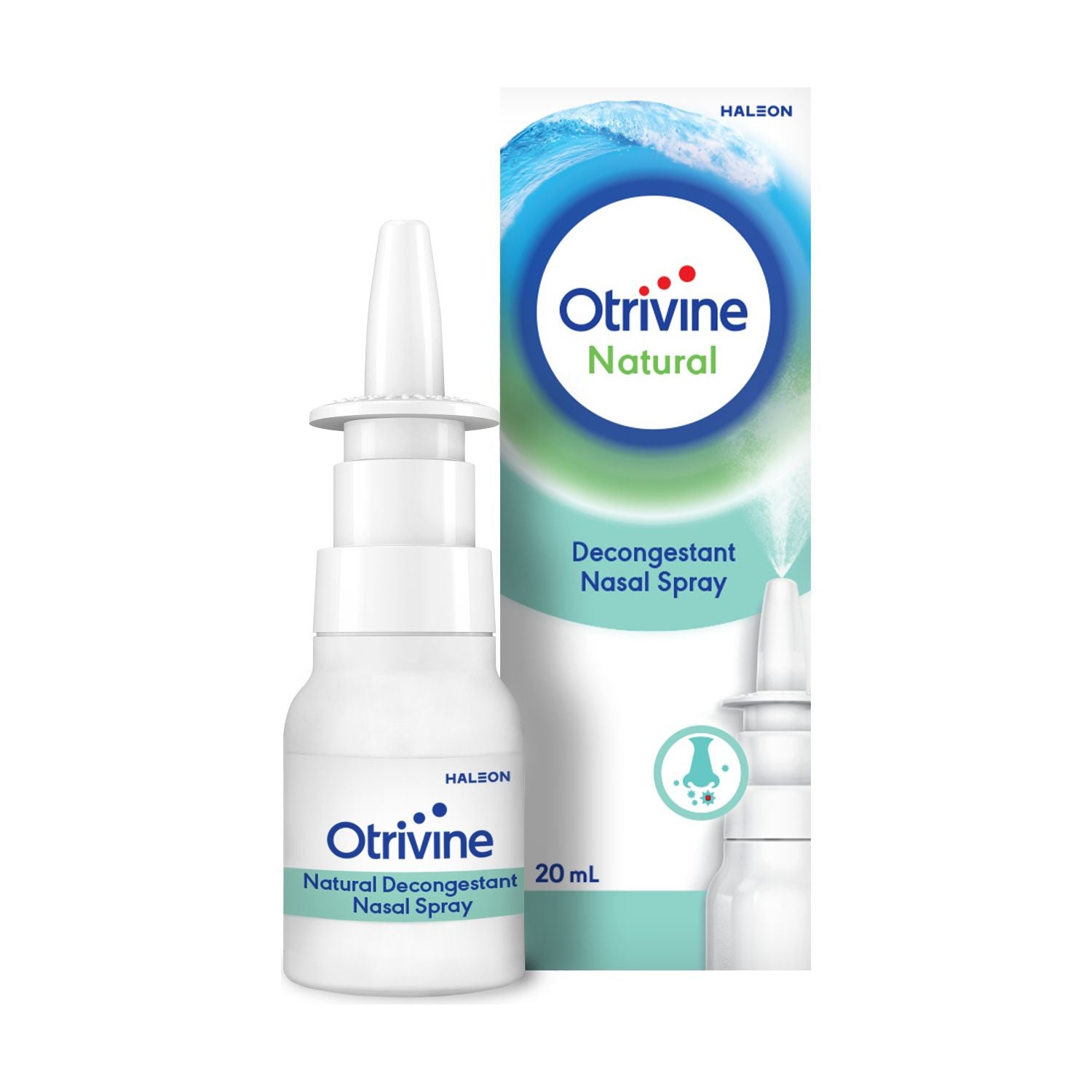 Otrivine Natural with Eucalyptus Nasal Spray 20ml, imported from the UK