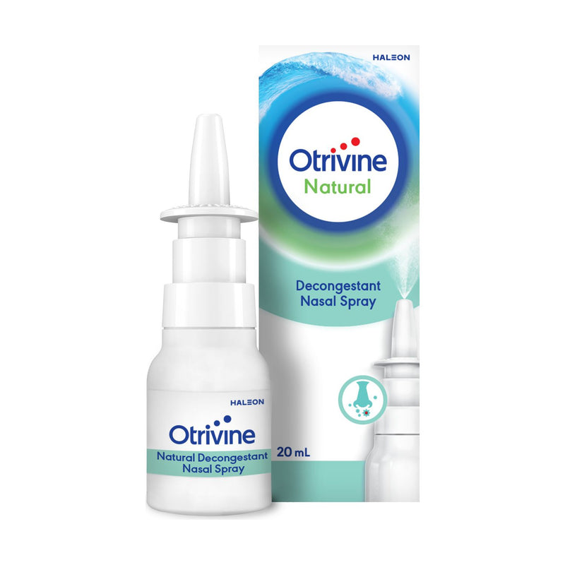 Otrivine Natural with Eucalyptus Nasal Spray 20ml, imported from the UK