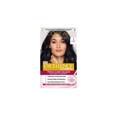 Boots L'Oreal Paris Excellence Créme 1 Black For 100% Grey Coverage- Buy online at McGrocer