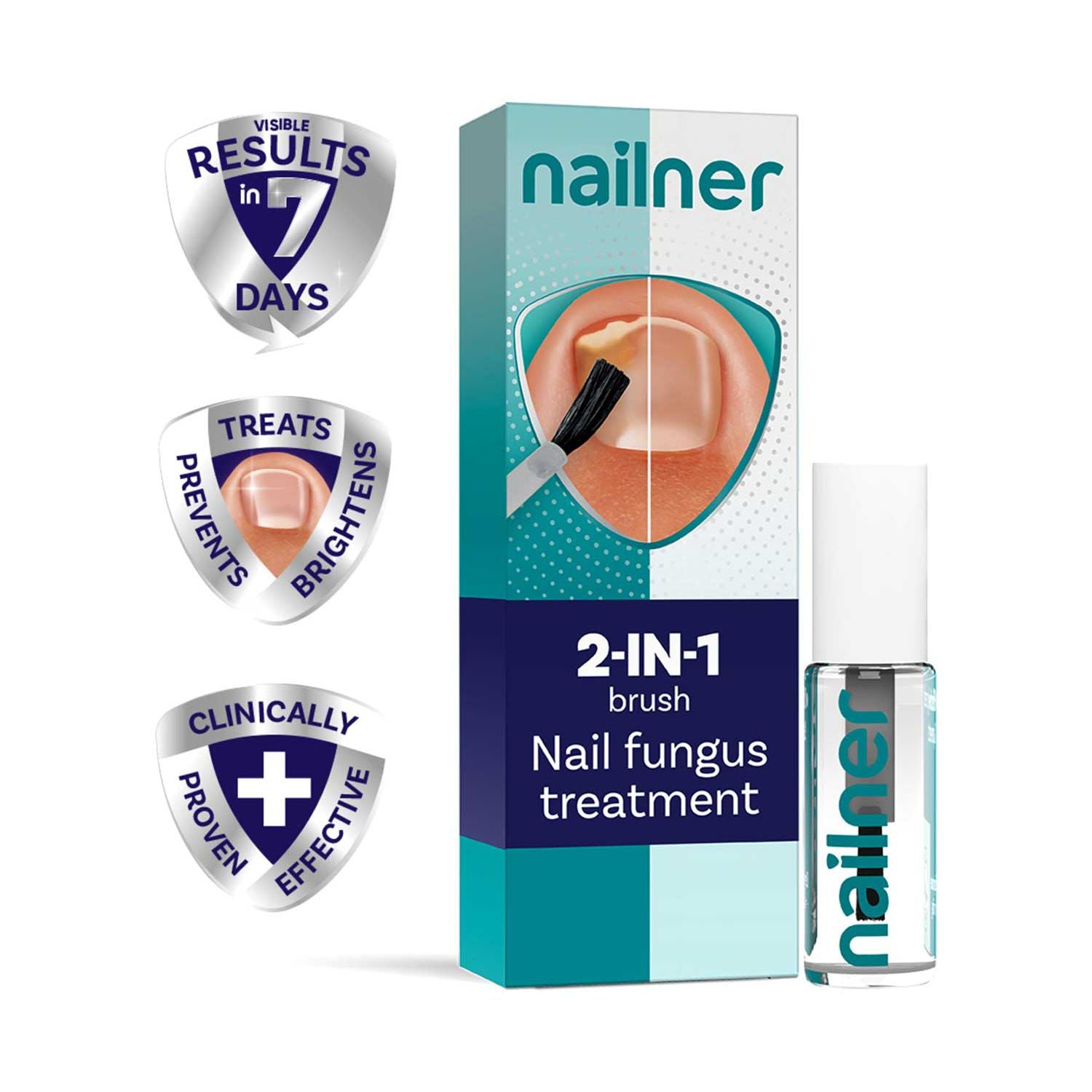 Nailner علاج فطريات الأظافر 2in1 فرشاة 5 مل، نسخة المملكة المتحدة