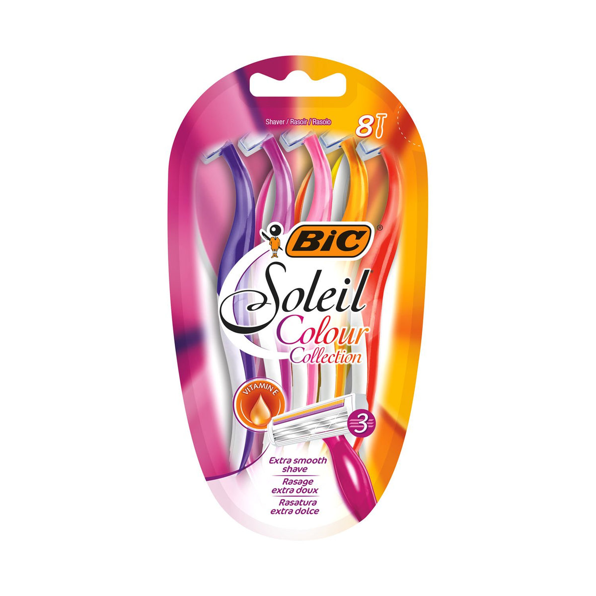 BIC Soleil Colour Collection Disposable Razors 8 Pack - British product
