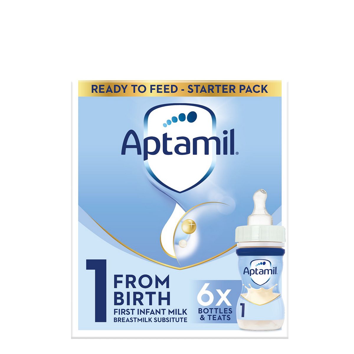 Aptamil 1 First Infant Milk Starter Pack from Birth 6 x 70ml (420ml)