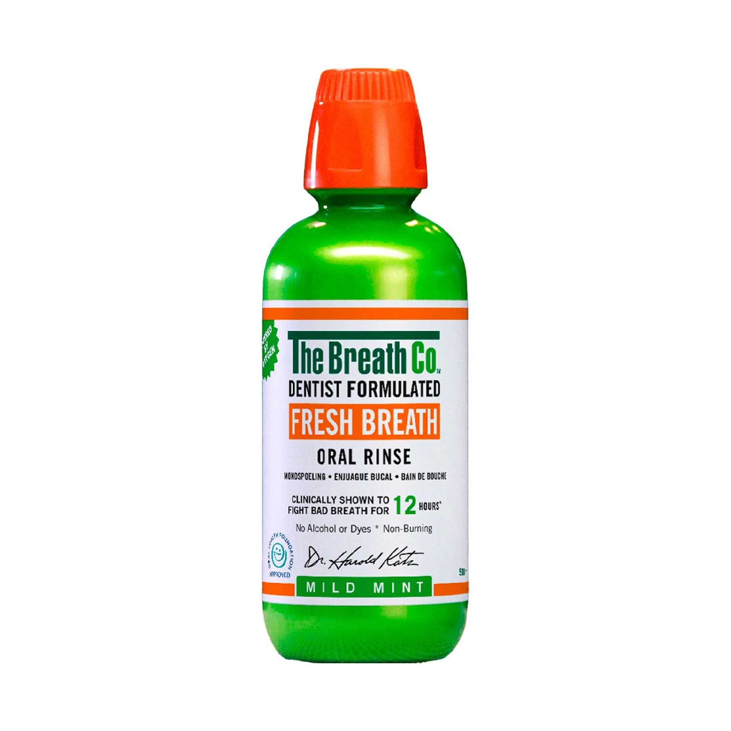 The Breath Co alkoholfreie Mundspülung Milde Minze 500ml - Britisches Produkt