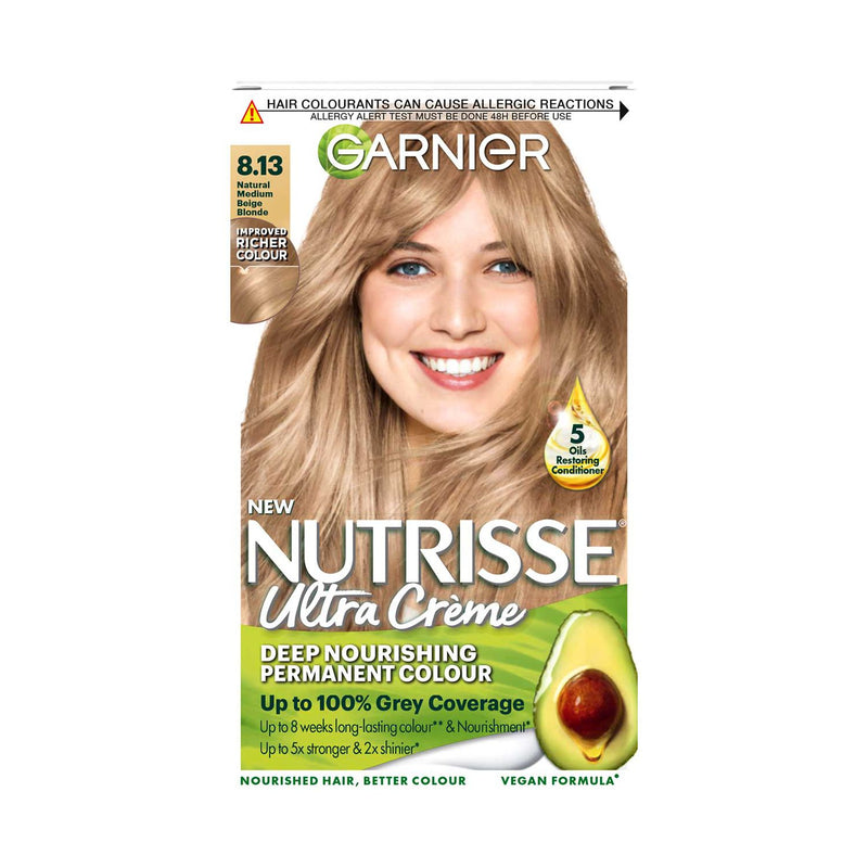 Garnier Nutrisse 8.13 permanent hair dye medium beige blonde - British product