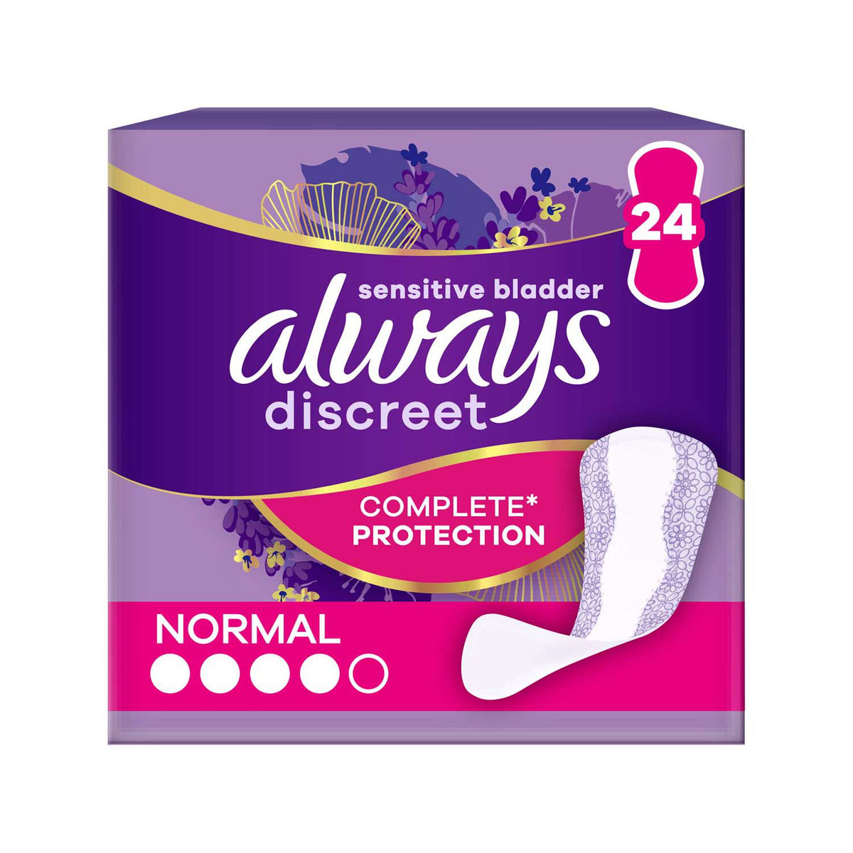 Always Discreet normale Inkontinenzeinlagen 24er-Pack (britische Marke)