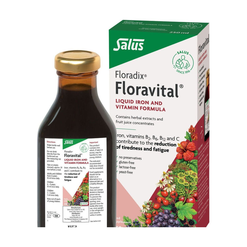 Floradix Floravital flüssiges Eisenpräparat 500ml (Britische Marke)