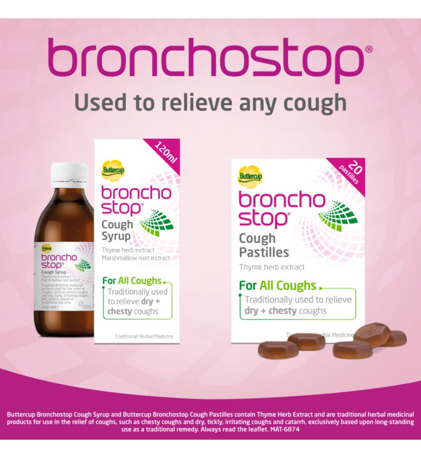 Buttercup Bronchostop cough pastilles 40 count - British product