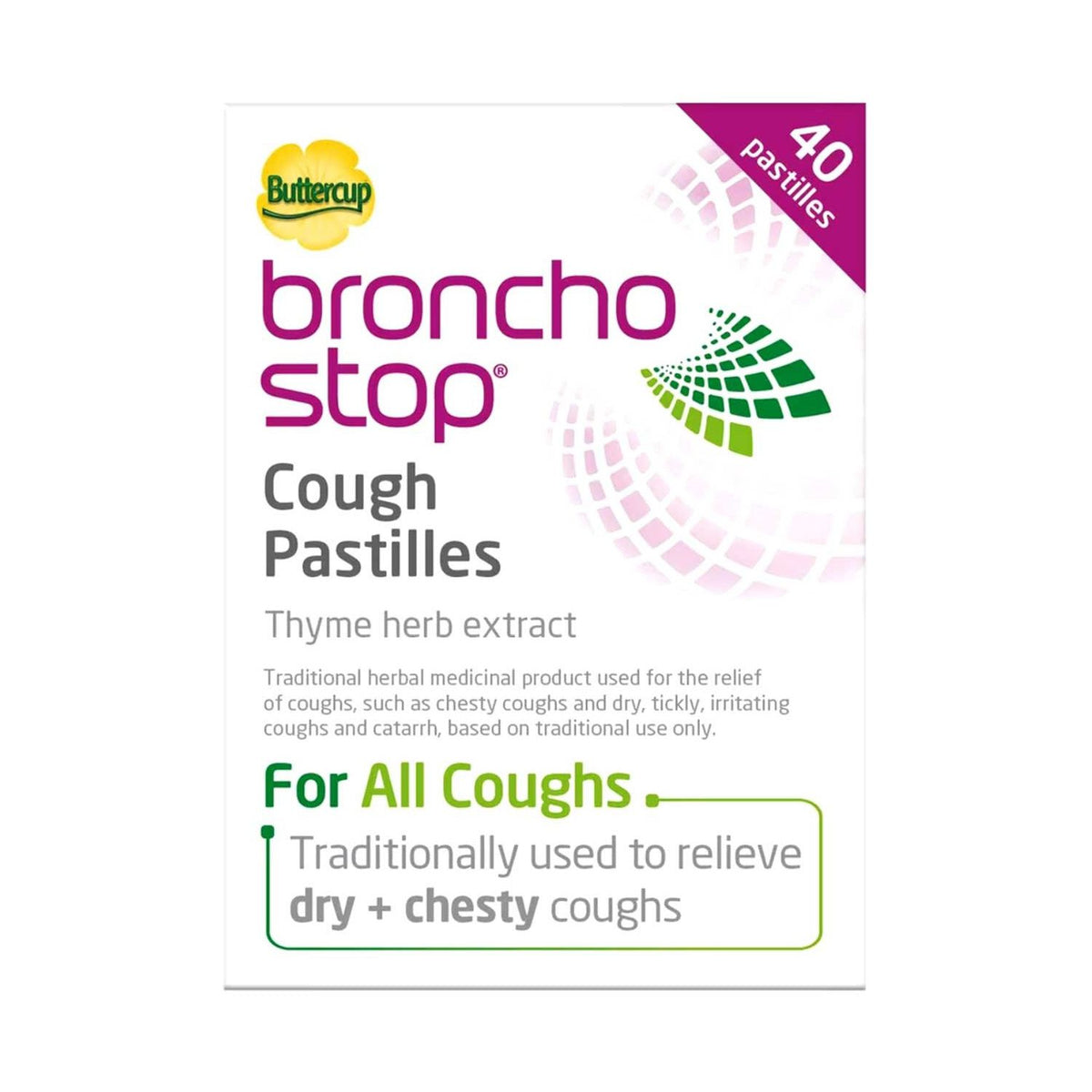 Buttercup Bronchostop cough pastilles 40 count - British product
