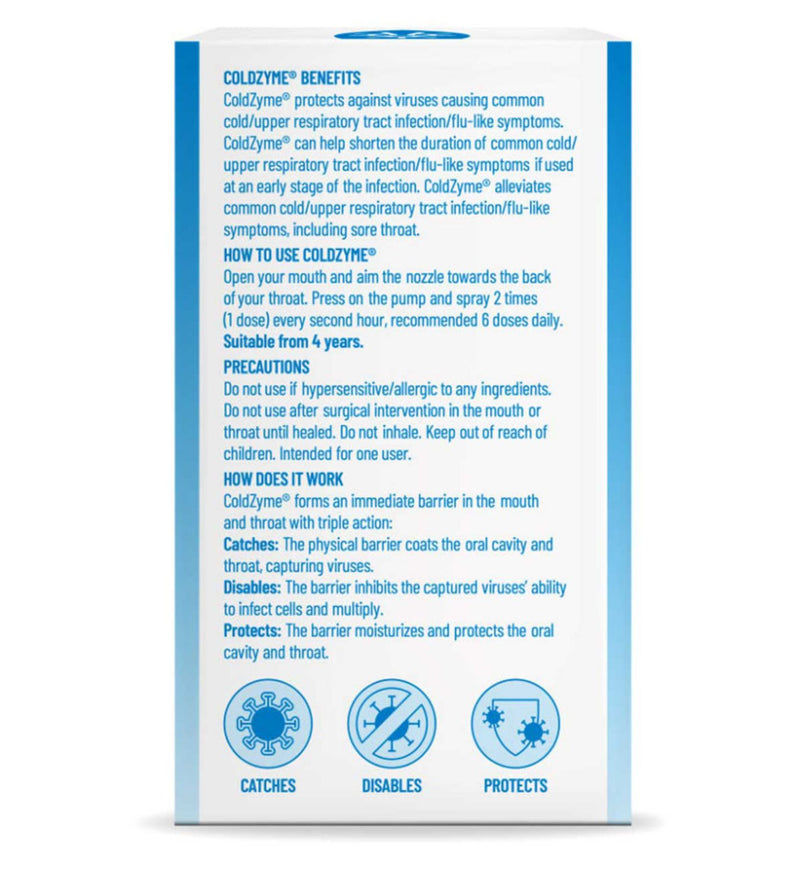 Spray buccal antiviral ColdZyme OneCold 7 ml - Produit britannique