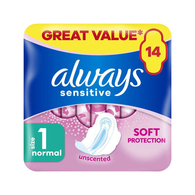 Boots Always Sensitive Normal Ultra Sanitary Towels With Wings 14 Pads Size 1- Buy online at McGrocer