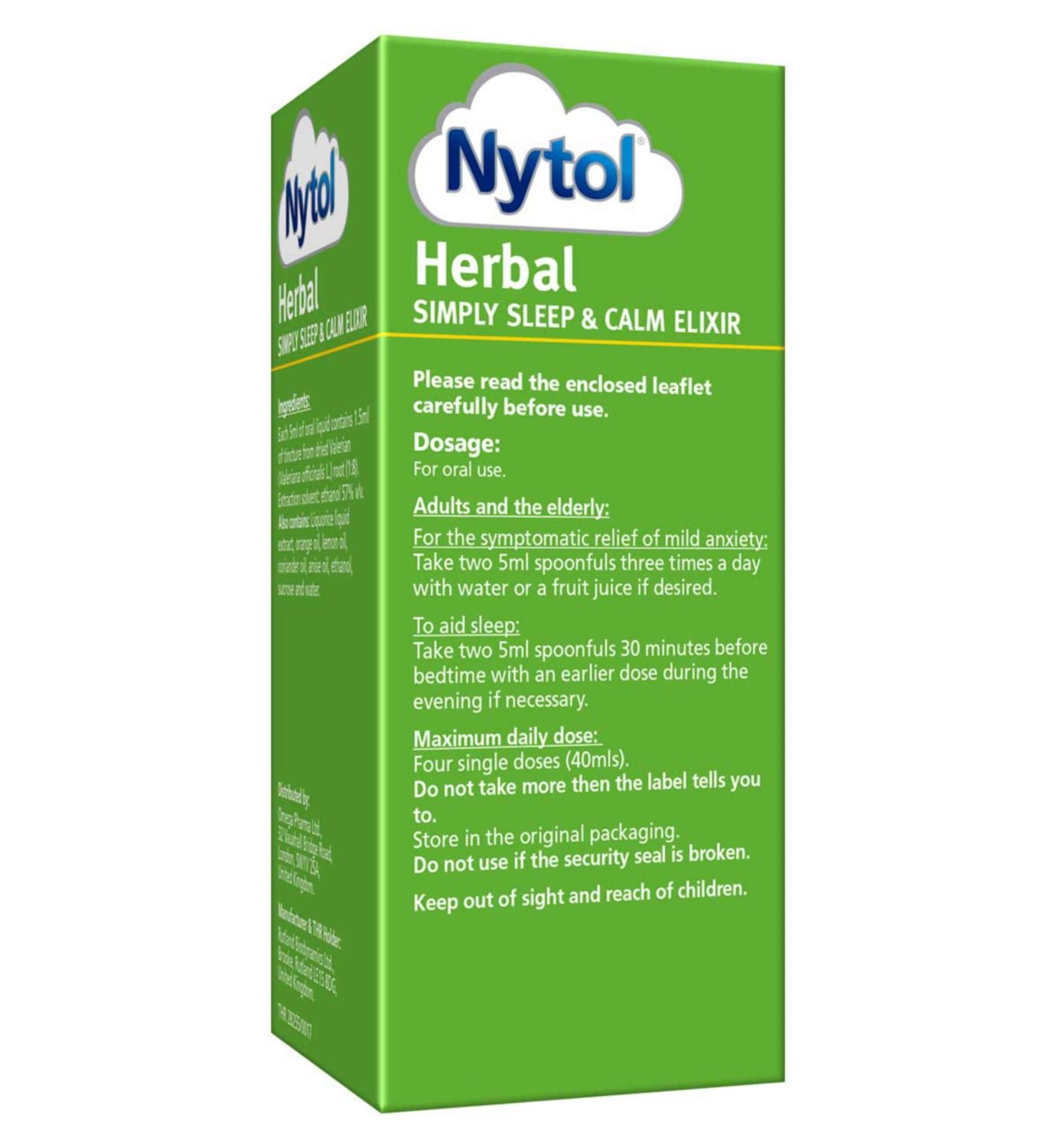 Nytol Herbal Simply Sleep and Calm Elixir 100ml - British product