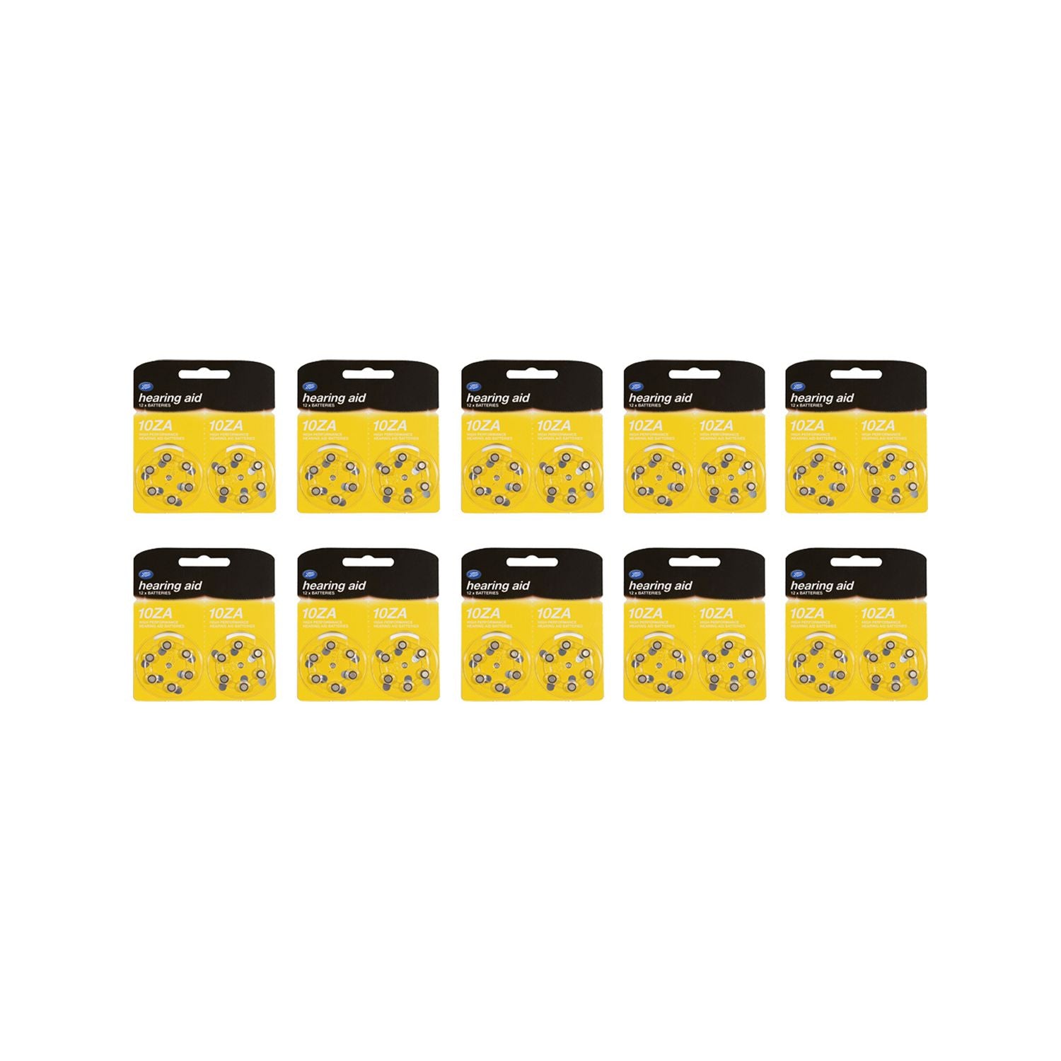 Boots Zinc Air Size 10 hearing aid batteries 120 count - British product