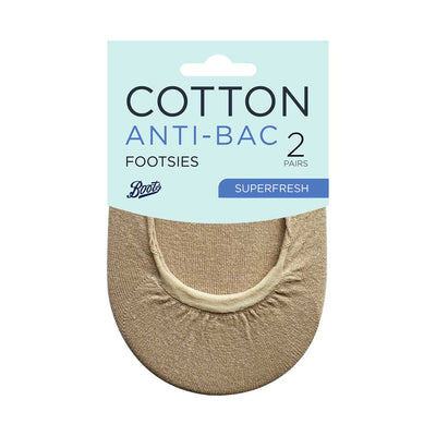 Boots Baumwoll-Footsies mit antibakteriellem Finish Nude Socken 2 Paar