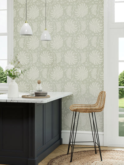 Next Sanderson Green Mapperton Wallpaper 10.05m- Buy online at McGrocer