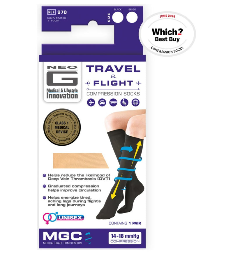 Neo G compression socks large beige, imported from the UK