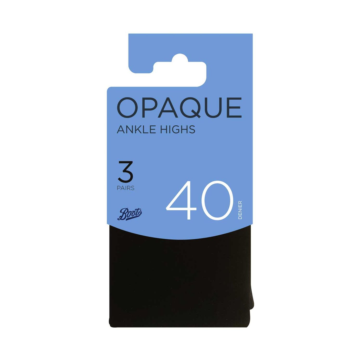 Opaque ankle socks 40 denier 3 pair pack - British product