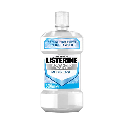 Boots Listerine Advanced White Milder Taste Mouthwash 500ml- Buy online at McGrocer