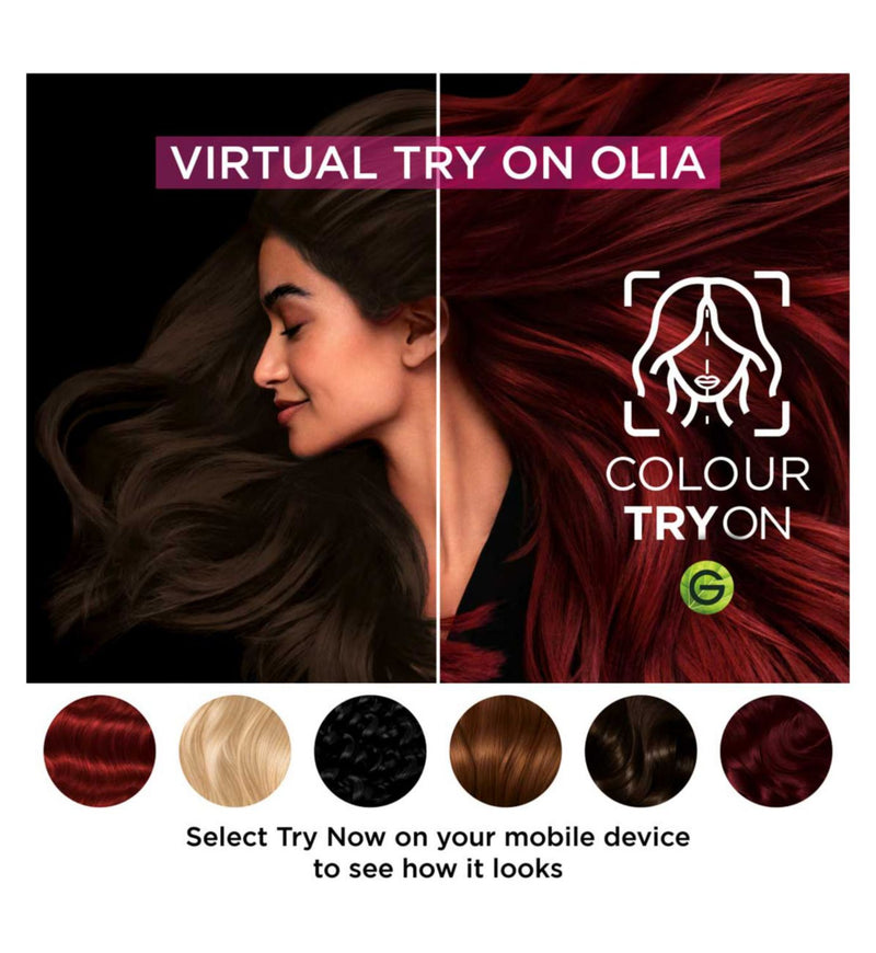 Teinture capillaire Garnier Olia 6.66 Rouge Grenat Vif, importée du Royaume-Uni