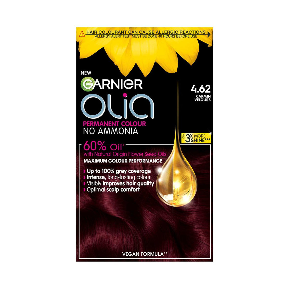 Garnier Olia 4.62 Dunkel Granatrot Haarfarbenkarton, UK-Version