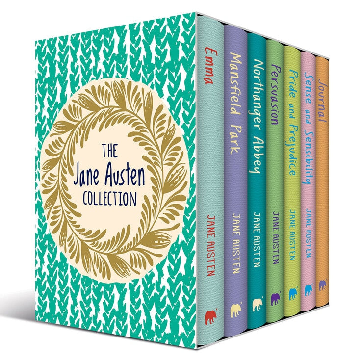 Klassisches Buch-Box-Set mit sechs in Leinen gebundenen Büchern und Tagebuch (britische Marke)